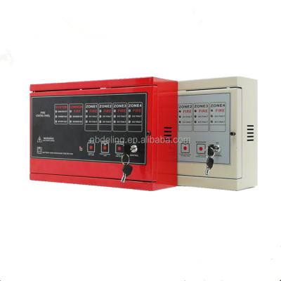 China Tamper Alarm 4 Zone Battery LED Display Conventional Fire Alarm Control Panel Security Alarm System With Relay for sale