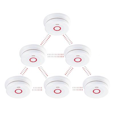 China Hot Selling Tamper Alarm EN14604 Cigarette Wired Linked Standalone Smoke Detector With AC 220V for sale