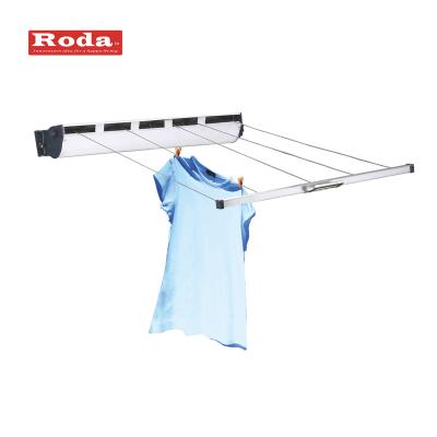 China 2019 Fashion Design Hot Sale Entry Level Outdoor Wall Mounted Retractable Clothesline Clothes Drying Rack 5 Line for sale