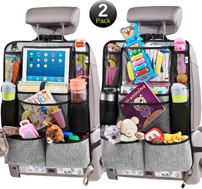 China Cute Hot Gray Car Backseat Bag Storage Organizer Car Selling Storage Hanging Bag for sale