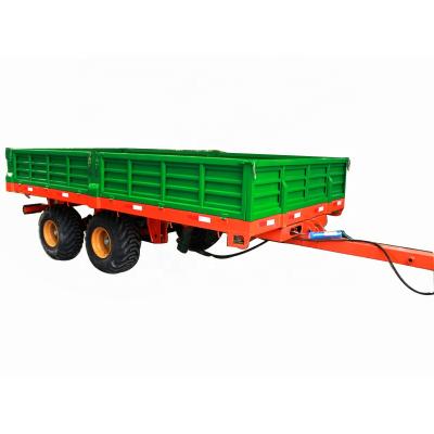 China Durable Dinner Quality Double Axle 10 Ton Tandem Axle Farm Trailer for sale