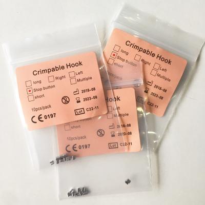 China MFDS Approved 10pcs/Pack Lingual Button Crimpable Hooks Orthodontic Mini Stop Crimpable Stop Certification ce MFDS Standard for sale