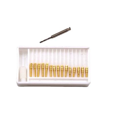 China Manual 2024 15pcs/ box Dental Root Canal Pins Post screws Posterior Therapy gold Coated BM1.2 - for sale