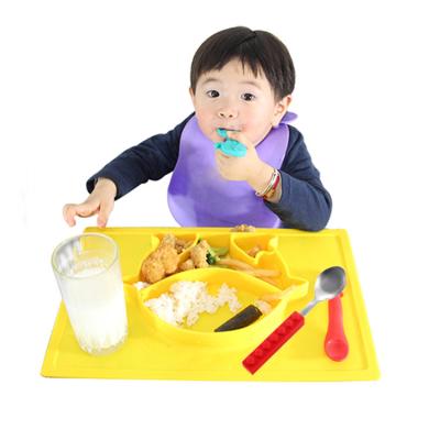 China Modern Children's Silicone One-Piece Dinner Dish, Easy to Wash and Portable Silicone Place Mat Non-Slip Baby Place Mat Silicone Bowls for sale