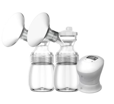 China Hot Sale 180ml Amazon Silica Gel Electric Hands Double Breast Pump Free Rechargeable Silent Breast Pump for sale