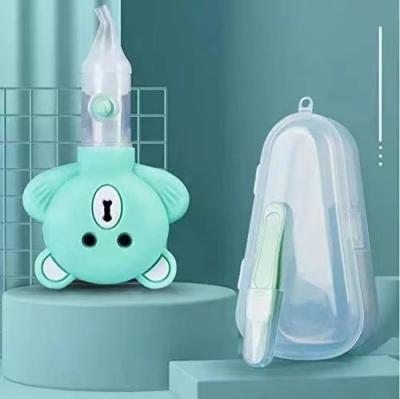 China 2022 Cartoon Bear Nasal Bear New Arrival Baby Silicone Pump Anti-Backflow Nasal Aspirator 11.2X4.1X2.5cm for sale