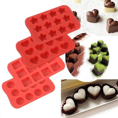 China Sustainable Custom Shape 4 Different Shape Silicone Candy 12-Cavity Molds Chocolate Molds&Candy Baking Molds for sale