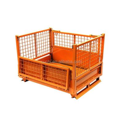 China Foldable Customized Stackable Storage Cage Metal Pallet Box Cage for sale