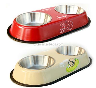 China Sustainable Double Stainless Steel Dog Bowl manufacturer Sustainable, Stocked hot sale for sale