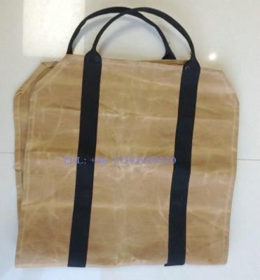 China factory direct 12oz oem firewood bag / canvas log carrier made in china for sale