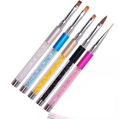 China Jinyi Popular Luxury Rhinestone Styles Diamond Colorful Nail Art Brush Flat Head Phototherapy Pen for sale