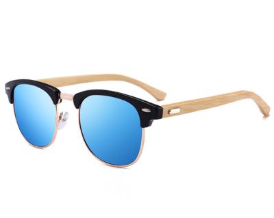 China PC Polarized Logo Mens Bamboo Wood Sunglasses Custom Made New Arrivals Luxury Retro Fashion Sunglasses for sale