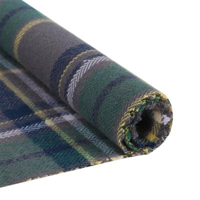 China Custom design wind proof fashion tweed fabric plaid 40% wool double face warm dark heavy wool fabric for sale