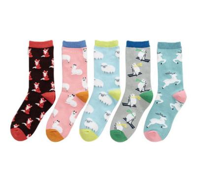 China Breathable Dress Sock Crew Socks Custom Women Design Happy Cotton Socks Custom for sale