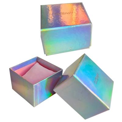 China 2020 Holographic Watch Box Laser Cardboard Watch Box Jewelry Gift Packaging CUSTOM Holographic Paper Cosmetic Box for sale