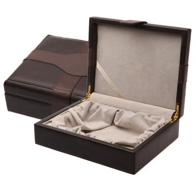 China Handmade Luxury Leather Jewelry Organizer Gift Box Travel Faux Leather Case Travel Faux Leather Storage Box For Belt for sale