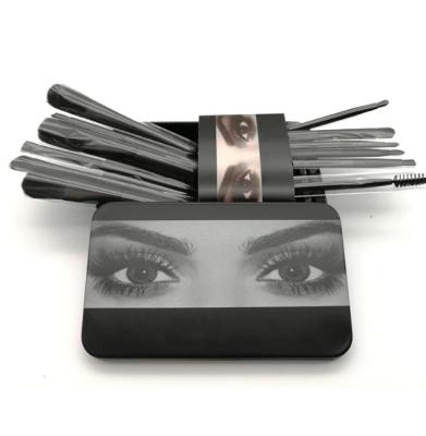 China Angular Blush Hot Selling High Quality 12 Pcs Mini Makeup Brush Set With Iron Box Packing Makeup Brush Set Vegan Brush Set for sale