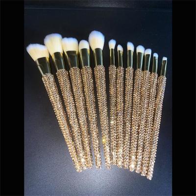 China Angular Blush OEM Cute Glitter Makeup Brush Set Makeup Brush Bling Crystal Handle Diamond Makeup Brushes for sale