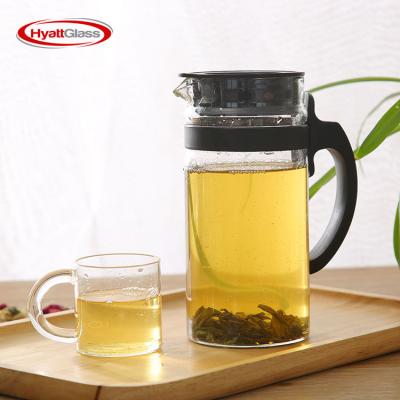 China Wholesale Sustainable Handmade Heat Resistant Desktop Borosilicate Glass Tea/Coffee Mug With Filter for sale