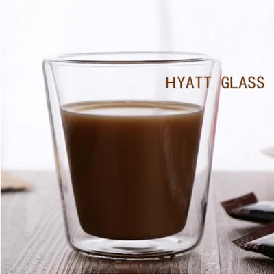 China Viable Wholesale Double Wall Glass Coffee Mug for sale