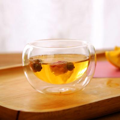 China Double Layer 40-150ml / Cup Sustainable Small Glass Tea Cup Set For Water for sale