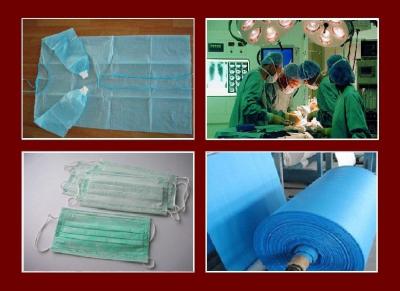 China 100% PP Spunbone and Meltblown SMS Medical Non Woven Fabric Roll for Hospital Products for sale