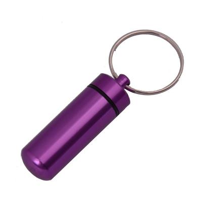 China Key Chain Bottle Holder Aluminum Container Case Auto Part Pills Pill Box for sale