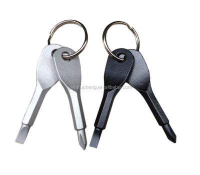 China Wholesale EDC Cross Head Driver Multifunctional Slotted Screwdriver/Wrench Form Stainless Steel Repair Tool Mini Slotted Screwdrivers Keychain Pocket for sale