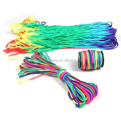 China Wholesale Outdoor Survival 100FT 4mm Rainbow Color Paracord Parachute Tether Lanyard Rope Climbing Camping 7Strand Rope Mil Spec Type III for sale