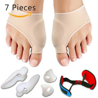 China Comfortable Hot Selling Seven-piece Silicone Thumb Valgus Correction And Toe Separator Set for sale