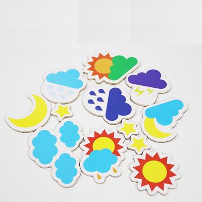 China Magnetic Puzzle Pieces Stick Fridge Knowledge Wooden Children's Time Correction Toys for sale