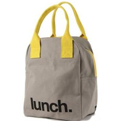 China 2019 New Fashion Guangzhou Manufacturer Organic Cotton Handle Children's Insulated Lunch Bag With Zipper for sale