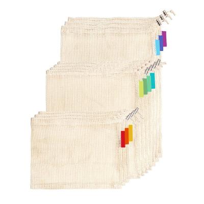 China Wholesale Eco-friendly Reusable Vegetable Storage Bag And Fruit Cotton Mesh Grocery Bag For Shopping for sale