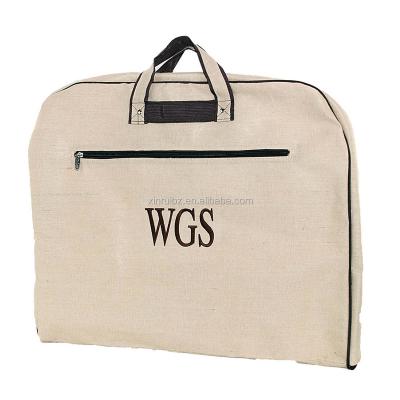 China China Factory Cotton Cloth Wholesale Suit Cover Zipper Foldable Bag Custom Garment Bag With Custom Logo for sale