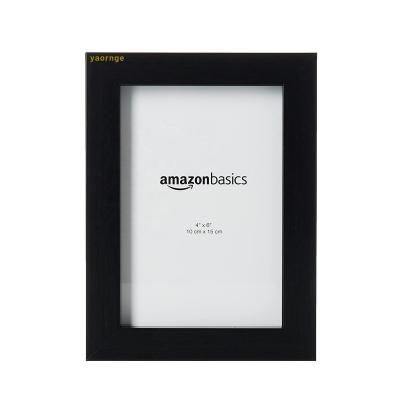 China Photo Display On Table Top 4x6 Picture Frame Photo Display For Wall Table Mount Display High Definition Black Solid Wood Glass Pack Of 2 for sale