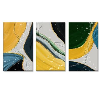 China Modern High Quality Yellow Color Blocks Abstract Decorative Wall Painting For Home Decor Hotel Wall Decoration for sale