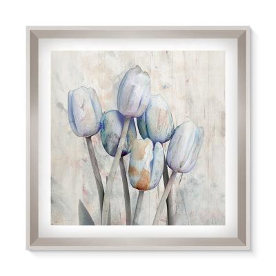 China New Home Decor Factory Wholesale Classic / Postmodern Frame Artwork Blue Tulip Frame Art Prints On Paper For Hotel Guest Room for sale