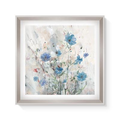 China New Abstract Blue Frame Flower Art Prints Plant Home Decor Wholesale Classic/Postmodern Frame Artwork On Paper For Hotel Guest Room for sale