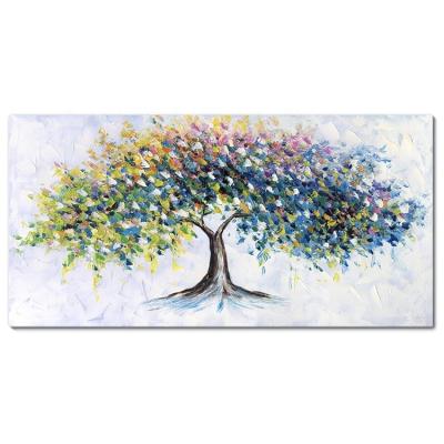 China Wholesale Modern Hand Painted Colorful Tree Oil Paintings 100% Canvas Paintings On Wall Art Decor For Home Canvas Decoration Prepare To for sale