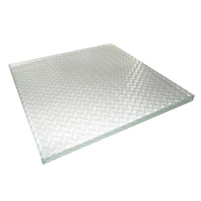 China Anti-scrach Walk On Glass Floor Acid Etched Glass 12mm , Non Slip Glass Floor for sale