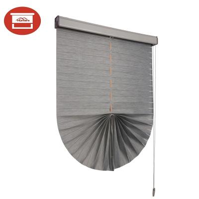 China Latest Design Flame Retardant Fabric Roman Blackout Curtain Fan Shade Used In Villa And Hotel Price for sale