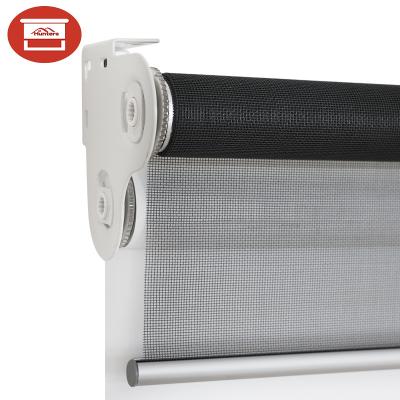 China Slat Desktop Double Layer Window Shades Horizontal Roller Blinds Double for sale