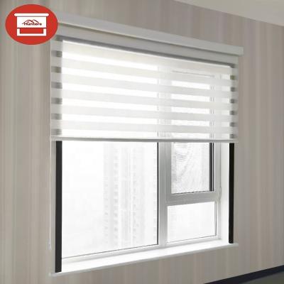 China Environmentally Friendly Horizontal Pattern And Slat Style Double Layers Blinds / Combi Blinds Zebra Blinds for sale