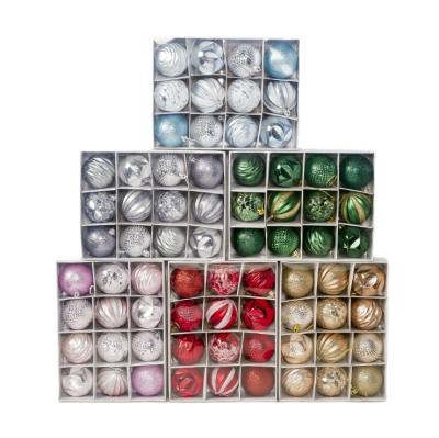 China PVC Christmas Display Ball PET Christmas Tree Accessories Christmas Gifts Decoration Ball 6cm12 Boxes for sale