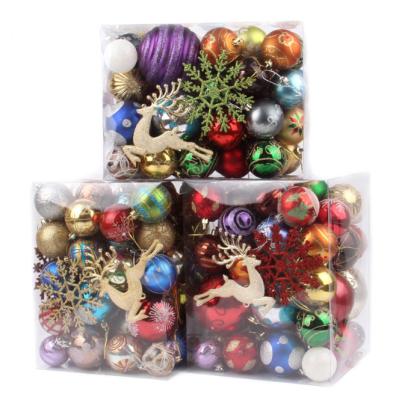 China Plastic Christmas Decorations 60-70 Tubs Of Christmas Ball Christmas Tree Plastic Matte Pendants for sale