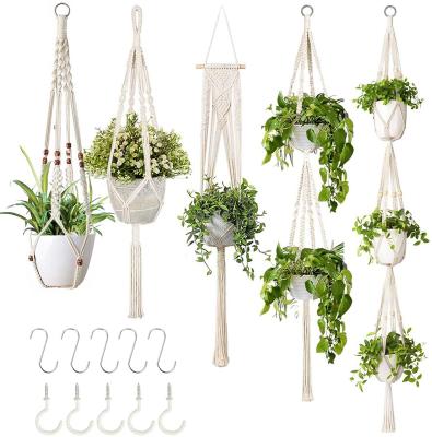 China Wrinkle Resistance Macrame Plant Hangers Indoor Outdoor Hanging For Home Decoration for sale