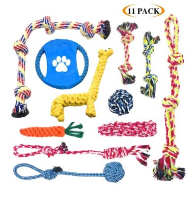 China 12 Pack Set Viable Custom Cat Dog Chew Toy Squeaky Ball Cotton Rubber Rope Dog Chew Toy for sale