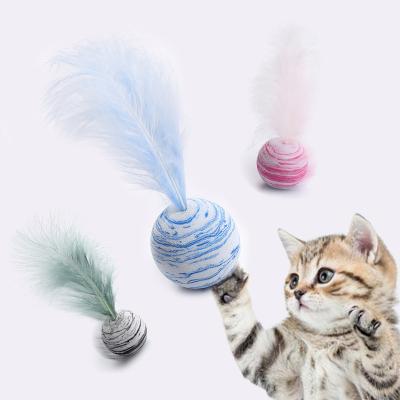 China Viable Cat Toys Cat Stuff Toys Handmade Ball and Feathers from Cat Toys Pet Accessories Star for sale