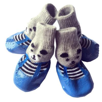 China Sustainable Pet Pampered Tartan Spider Cat Silicone Pet Dog Rubber Soft Shoe for sale