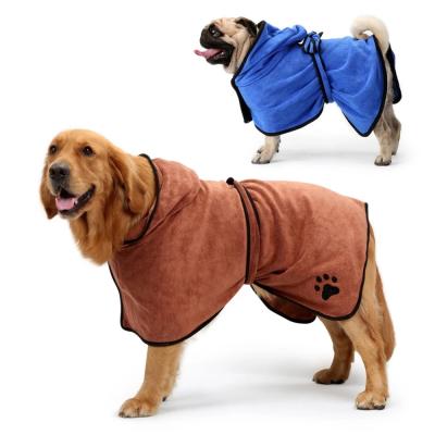 China Viable Luxury Pet Bathrobe Dog Bathrobe Powerful Quick Drying Absorbent Bathrobe for sale